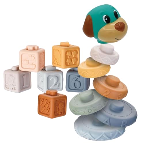 Hugsweet Stapelblöcke für Kinder, Balance Stacking Block Game,Bunte tiergeformte Sortierblöcke | Brettspiel für Bildungslern, multifunktionales Tabletop-Gebäude für, Mädchen von Hugsweet