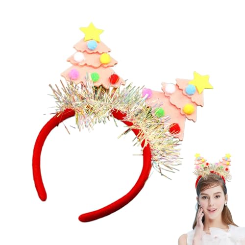 Hugsweet Weihnachts-Stirnbänder für Erwachsene, Partygeschenke-Stirnbänder | Pailletten Haarreifen Weihnachtsbaum Cosplay Kopfschmuck | Dekorative Weihnachts-Haarreifen für Weihnachtsfeier, von Hugsweet