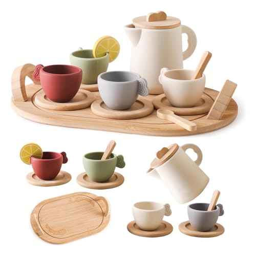 Kinderküche Zubehör Teeservice Spielküche Tee Set Aus Holz Teeparty Set Mädchen Teekanne Und Tasse Tee Servier Set Für Kinder Holz Tee Geschirr Set Kinder Teeservice Kinderküche Geburtstagsgeschenke von Hugsweet