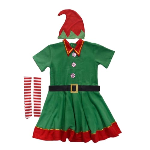 Kostüme für Eltern Kind Fun Shack Weihnachtskostüm Kinder Weihnachten Urlaub Kostüm Kleid und Hut Sockengürtel Zubehör Kostüm Kinder Weihnachten Karneval Dress Up von Hugsweet