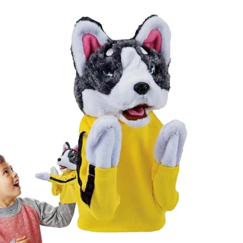 Kung-Fu-Tierspielzeug, Husky-Handschuhe, Husky Gloves Doll Children's Game Plush Toys, Handpuppe Für Kinder Und Erwachsene, Interaktive Spielhandpuppen Mit Geräuschen Und Box-Action von Hugsweet