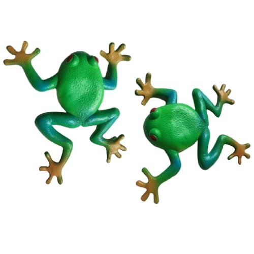 Hugsweet Squezze Frosch Spielzeug, 15cm Weiches Gummi Frosch Spielzeug Simulation Frosch Stretchy Toy Squeeze Frösche Stress Relief Spielzeug 2PCS von Hugsweet