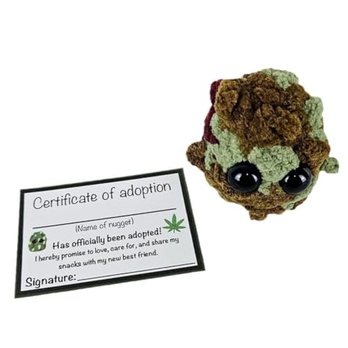 Huhudyy 2 STK. Adopt A Weed Plushie, Smoke Bowl und Weed T Plushie, Handgemachtes Gehäkeltes Jar Plüschtier Wie Abgebildet, 2-Plüschtier mit Zertifikat von Huhudyy