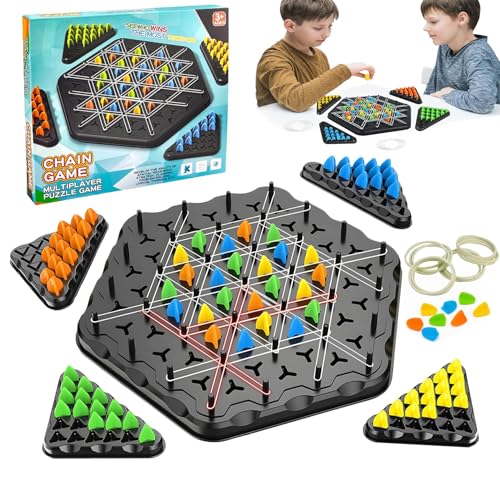 Triggle Game, Spiel mit Gummibänder, Dreieck Schach,Triggle Brettspiel, Triggle Spiel mit Gummibänder, Interaktives Brettspiel Triggle, Triggle Board Game für Familienfeiern und Reisen von Huifengjie