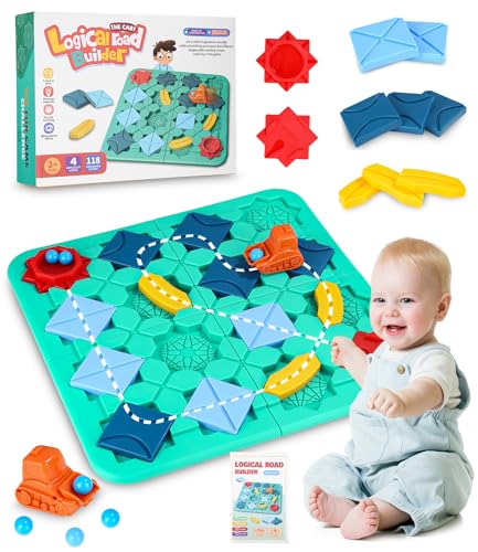 Logische Straße Builder Puzzle-Spiel,logischer straßenbauer für Kinder mit 118 Herausforderungen,das verrückte Labyrinth,Gehirn Spiele Kinderspielzeug Geschenk für 4 5 6 7 8 Jahre alte Jungen Mädchen von Huifoo