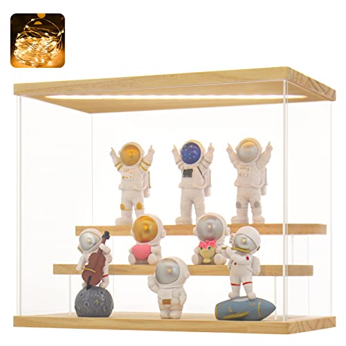 Acryl Vitrine / Schaukasten / Display Case / Acryl Box für Modellautos, Figuren, Sammlerstücke, Mineralien | mit LED Beleuchtung (3-Stufen, 30x16x24 cm) von Huijintao