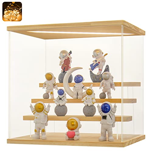 Acryl Vitrine / Schaukasten / Display Case / Acryl Box für Modellautos, Figuren, Sammlerstücke, Mineralien | mit LED Beleuchtung (4-Stufen, 30x22,5x28 cm) von Huijintao