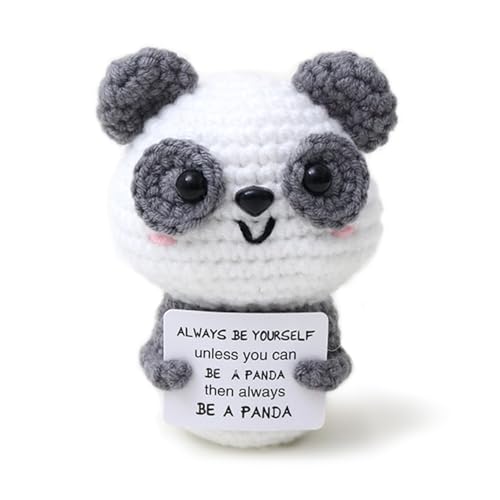 Huipalon Positive Panda-Geschenke, gehäkelter Panda, lustig, emotionale Unterstützung, Geschenk, Panda, positive Geschenke, Aufmunterung, Geschenke für Freundschaft, Mädchen, Jungen, niedliche von Huipalon