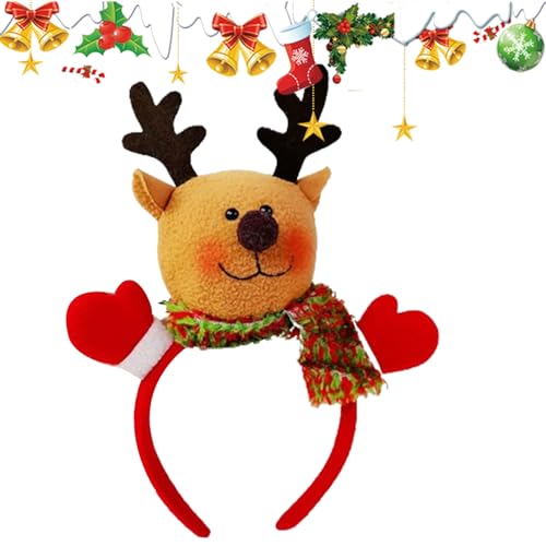 Hujinkan Weihnachtsstirnbänder für Frauen,Haarbänder Glocken-Rentier-Stirnbänder | Haarspangen mit Weihnachtskopfschnalle, weihnachtlicher Haarschmuck für Partygeschenke, Weihnachtsfeier, Kinder von Hujinkan