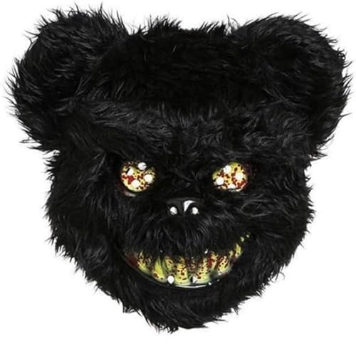 Hukermoon Halloween Maske Horror Bärenmaske, Gruselige Maske für Kinder ErwachseneHorror Lustige Masken Tiere, Blutige Bären Maske für Halloween Kostüm Karneval Cosplay Party Maskerade von Hukermoon