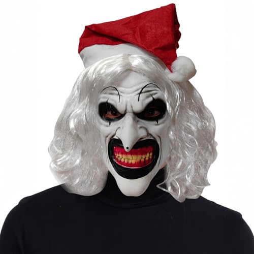 Hulaiyaa Art das Clown Kostüm Halloween Maske, Weihnachts Seelenbrechende Clown Maske mit Kopftuch & Hut, Gruselige Killer Art the Clown Kostüm, Terrifier Kostüm Vollkopf Cosplay Gruselige Requisiten Hulaiyaa Art das Clown Kostüm Halloween Maske, Weihnachts Seelenbrechende Clown Maske mit Kopftuch & Hut, Gruselige Killer Art the Clown Kostüm, Terrifier Kostüm Vollkopf Cosplay Gruselige Requisiten von Hulaiyaa