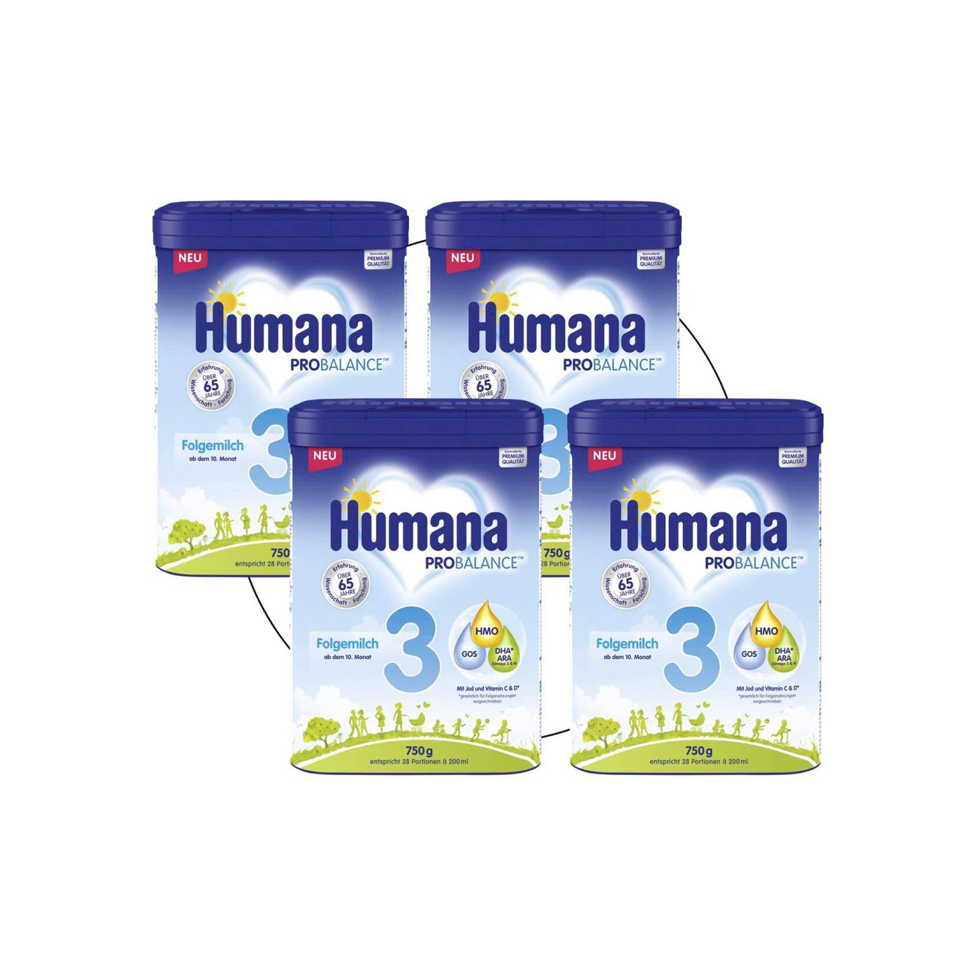 Humana Bundle 4er-Pack ProBalance 3 750g von Humana