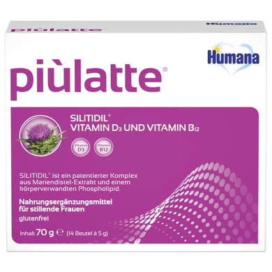 Humana Nahrungsergänzungsmittel piùlatte für die Stillzeit 14 Beutel von Humana