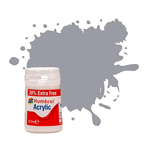 Humbrol AB0064EP 64 Light Grey Matt-14ml Acrylic Paint-Plus 30% Farbe, grau von Humbrol