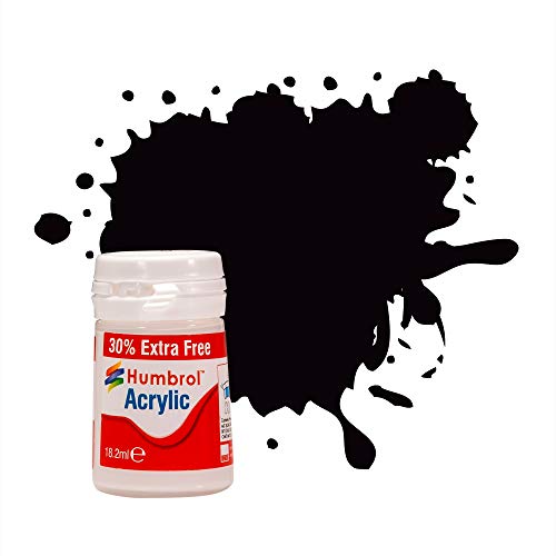 Humbrol AB0085EP No. 85 Coal Black Satin - 14ml Acrylic Paint Plus 30% Extra Free von Humbrol