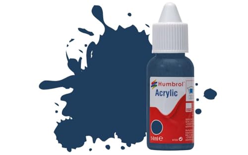 Humbrol Acrylfarbe Nr. 104 Oxford Blue Matt Tropfflasche, 14 ml, DB0104 von Humbrol