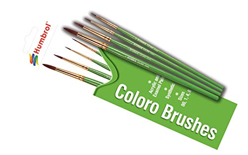 Humbrol AG4050 Pack of 4, Green, Coloro Size 00, 1, 4, 8 Brush Pack von Humbrol