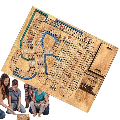 Cribbage Wars Brettspiel, Cribbage War Gam Mit Integriertem Aufbewahrungsfach Für Klammern, Hölzernes Cribbage Brettspielset Für Familientreffen Mit Erwachsenen Und Kindern von Humdcdy