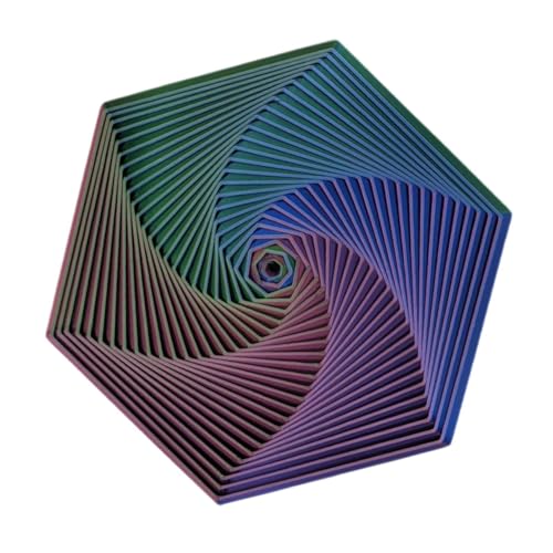 Fraktales Sechseck Zappelspielzeug, Buntes Sechseck Spiralspielzeug, 3D Druck SpiralIllusion Antistress Zappelspielzeug Gegen Angstzustände Und Stressabbau Für Kinder Und Erwachsene von Humdcdy