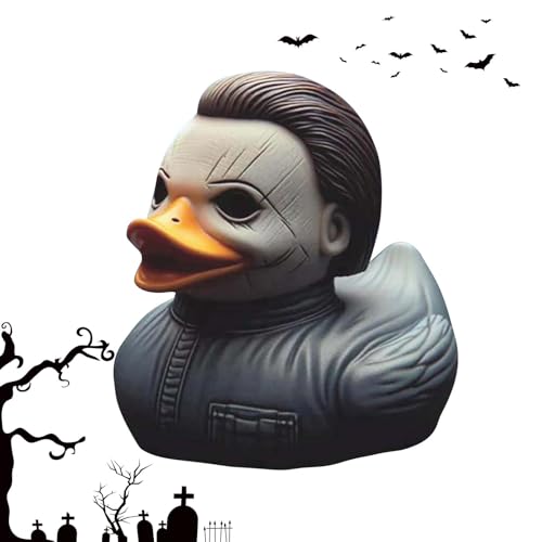 Horrorfilm Ente, Goth Satanic Duck Punk Duck Goth Harz Ente Ornamente, Halloween Neuheit Gruselige Ente Statue Für Zuhause, Tischdekoration 9cm von Humdcdy