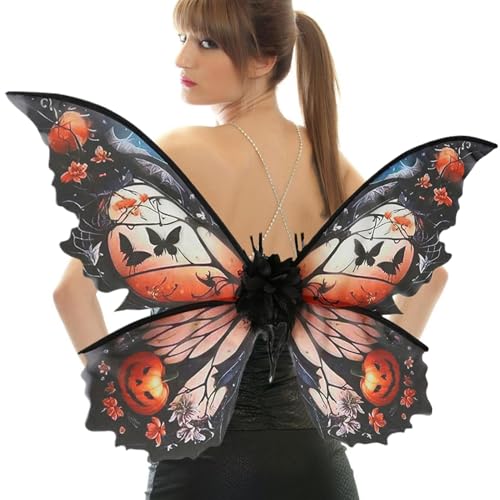 Humdcdy Feenflügel Frauen,Feenflügel - Realistischer Schmetterlingsschal,Cosplay-Feenflügel für Mädchen, Halloween-Schmetterlingskostüme, Verkleidungs-Cosplay-Flügel von Humdcdy