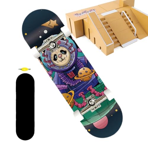 Humdcdy Mini-Finger-Skateboard, Mini-Skateboards für Kinder,Holzgriffbretter für Kinder | Tragbares Skateboard-Spielzeug für Jungen und Mädchen, buntes Finger-Skateboard für Reisen von Humdcdy