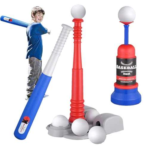 Humdcdy Tee-Ball-Set für Kinder,Tee-Ball-Set für Kleinkinder | Interaktives Baseballspielzeug | Kleinkind-Tball-Set für Kinder im Alter von 3–5 Jahren, Verstellbarer Baseballschläger, pädagogisches von Humdcdy