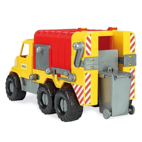 Wader Müllwagen mit Abnehmbarer Tonne, wetterfest und stabil, Made in EU || 46 cm Spielzeug LKW Spielzeugauto Sandfahrzeug Strandspielzeug von Wader Quality Toys