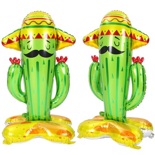 Hungdao Aufblasbares Kaktus-Spielzeug, 127 cm, mexikanische Fiesta-Themen-Dekoration, Cinco de Mayo-Requisite, Sombreros-Kaktus-Dekor für mexikanische Taco-Party, Hawaii-Partyzubehör, 2 Stück von Hungdao