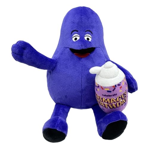 Grim-ace Schüttelndes Plüschtier, McDon-alds Fun-ko Pop Spielfigur Puppe, 20 cm Lila Plüsch Aubergine, Milchshake Trinkendes Plüschtier, Heimdeko Für Kinder, Erwachsene von HunicandIU