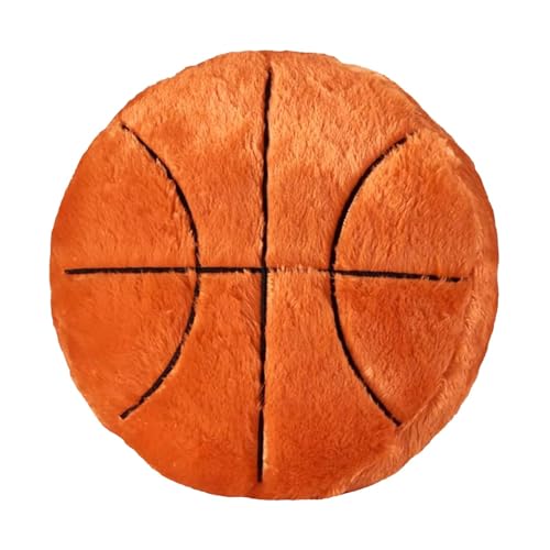 HunicandIU Basketball-Kissen, gefüllte Basketball-Plüschkissen | Sportkissen Plüsch-Basketball-Stofftier | Flauschiges gefülltes Sportbälle-Spielzeug, weiches gefülltes Kissen für Schlafzimmer, Büros von HunicandIU