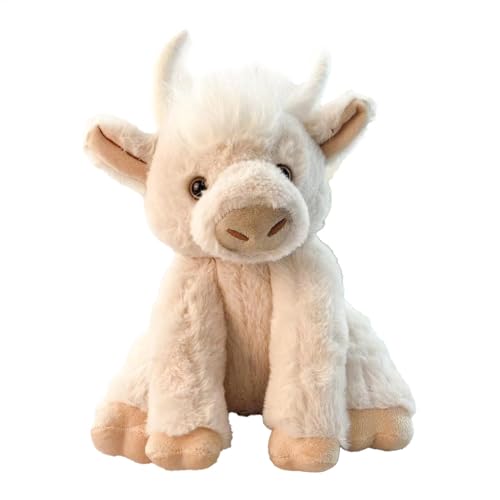 HunicandIU Highland Cow Plüsch, Gefüllte Highland Cow - Schottisches Hochlandkuh-Plüschtier, das Geräusche Macht,Gelenke bewegliche, realistische Tierpuppe für Zuhause, Auto, Schlafzimmer, Sofa, 9,84 von HunicandIU