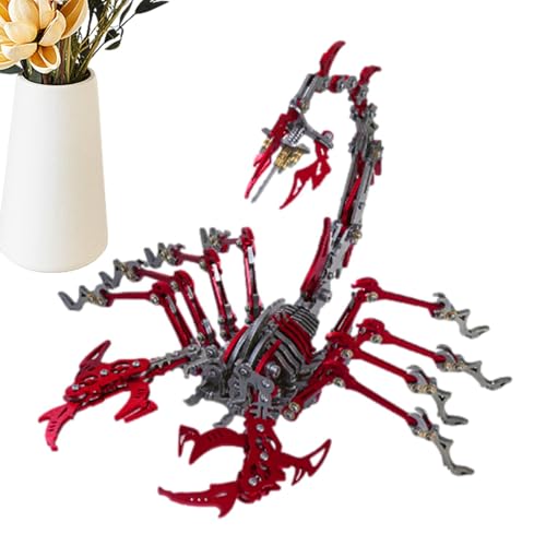 HunicandIU Metallpuzzle für Erwachsene, 3D-Metallpuzzle Skorpion | Zusammengebauter realistischer Skorpion mit beweglichem Gelenk-Puzzlespielzeug - Abnehmbare 3D-Puzzle, Schreibtisch-Ornamente, von HunicandIU