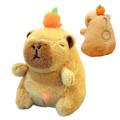 HunicandIU Süßes Capybara-Plüschtier, Capybara-Stofftier - Gefüllter Capybara-Spielzeug-Rucksack-Anhänger | Dekorativer Rucksack-Schlüsselanhänger, niedliche Capybara-Kuscheltiere, Puppenspielzeug für von HunicandIU