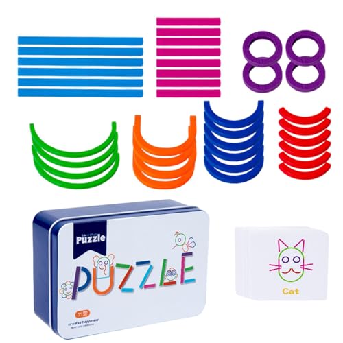 Puzzle Aus Stäben Ringen, mon-Tessori Spielzeug Ab 3 Jahre, Stapelspielzeug Aus Holzklötzen Für Kinder, Lernspiele Pädagogisches mon-Tessori Puzzle, Für Holzpuzzles Geschenk von HunicandIU