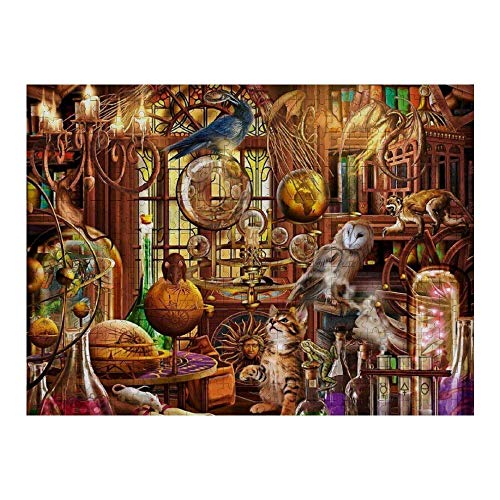 Hunnry The-Magicians-Study Puzzle 1000 Stück für Erwachsene & Familien Klassische Puzzle Fine Motive Fotopuzzle Kunstsammlung 75 x 50 cm von Hunnry