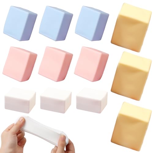 12 PCs Stressbällchen Tofu Stressbällchen für Erwachsene TPR-hergestellte Softstressspielzeug Angst Relief Stress Bälle für Kinder und Erwachsene 3 Farben Tofu langsamer Aufstieg Stress Ball Kinder E von Huraoerrrr