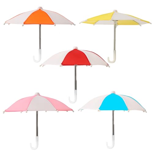 5pcs Mini -Regenschirm für Pflanzen, 8, 66 Zoll farbenfrohen Puppenschirm Schatten, niedliches Parasol für Topfpflanzen und Fotografie -Requisiten von Huraoerrrr