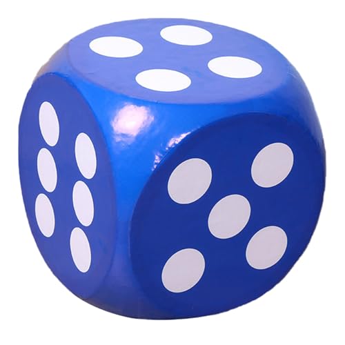 Huraoerrrr Blue Dice Large Foam Dice, 12" Foam Dice, 6-Sided Soft Dice with Rounded Corner, Fade-Resistant Blue Dice, Multi-Purpose Dice for Outdoor Games, Kindergarten, School von Huraoerrrr