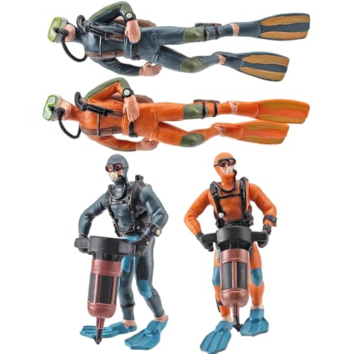 Huraoerrrr 4pcs Diver Toy Plastik -Taucher -Figuren, unterhaltsame lehrreich vor, um Spielzeug für Jungen, Mädchen und Kinder im Alter von 3+ zu Spielen von Huraoerrrr