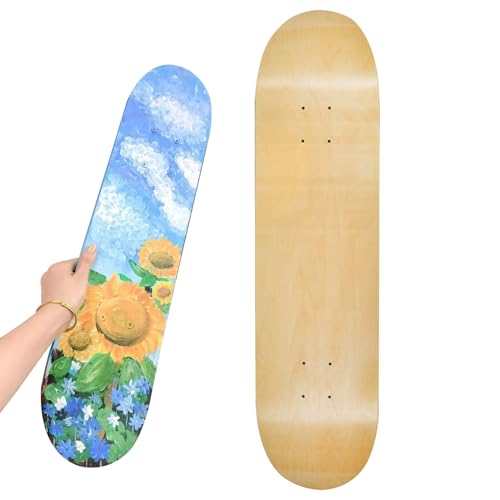 Huraoerrrr Leere Skateboard-Decks für das Malerei 32x8 '' 7-Layer Ahorn Blank Skateboarddeck Doppelkriechblankes Skateboard-Deck für alle Spieler und Künstler mit Skill Level von Huraoerrrr