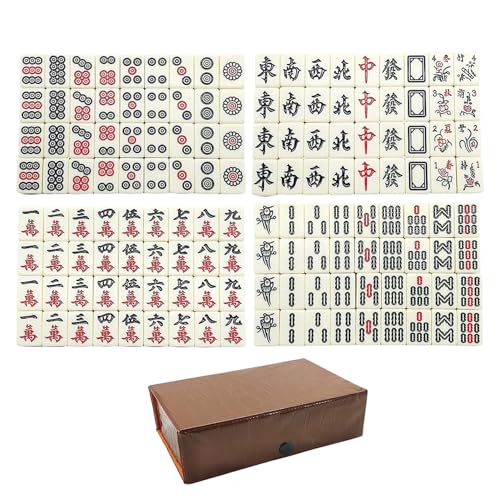 Huraoerrrr Mahjong Set Chinese Mah Jong Spiel 149pcs/ Set Travel Mini Mahjong Set für Kinder Familien Erwachsene von Huraoerrrr