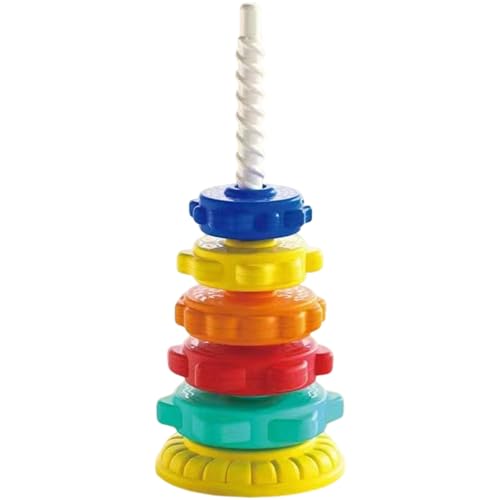 Huraoerrrr Rainbow Stapeling Toy Puzzle Frühschulabschluss Regenbogen Stacker Easy Grip Sensory Toys Eco-freundliche Bauchmuskeln Spinnenspielzeug für Kleinkinder 1-3 Jungen und Mädchen von Huraoerrrr