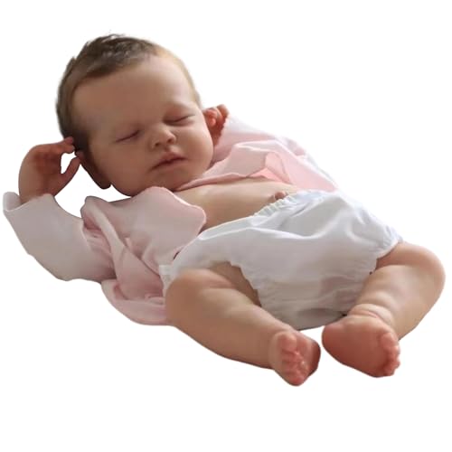 Huraoerrrr Real Life Babypuppen 19 -Zoll -Silikon -Babypuppen Realistische Wiedergeborene schlafende Babypuppe, waschbarer Neugeborenen und Mädchen mit Kleidung - perfekt für Kinderspielzeug, Mädchen von Huraoerrrr