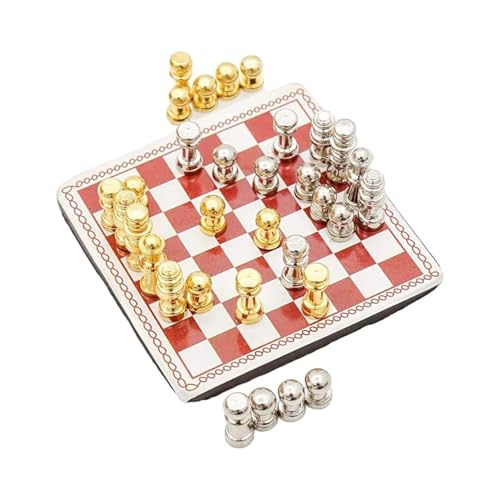 Huraoerrrr Suitable for Decorating Dollhouses Miniature Dollhouse Accessories 1/12 Miniature Chess Board Chess Game Dollhouse Accessories Dollhouse Accessories Christmas von Huraoerrrr