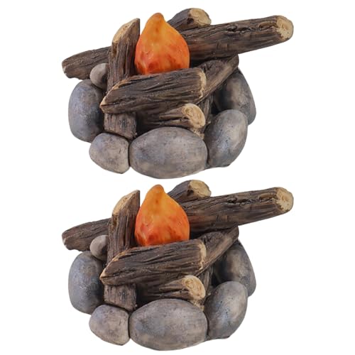 Huraoerrrr Toy Campfire Resin 2pcs 2.1 x 1,8 x 1,4 Zoll gefälschtes Lagerfeuer wasserdicht von Huraoerrrr