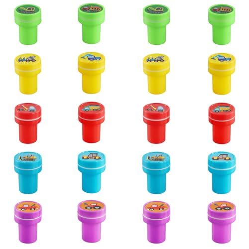 20er-Pack Stempel Kinder, Stempelset Kinder Kinder-Bauwagen-Stempel, Kinderstempel Ideal FüR Bastelarbeiten, Geburtstagsgeschenke von Husalsea