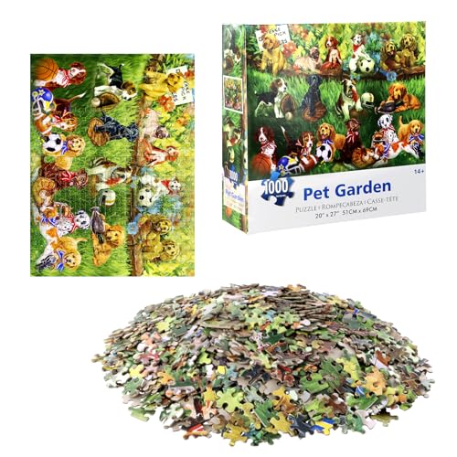 Jigsaw Puzzle, Haustiergarten Puzzle, 1000 Stück Rahmenpuzzle, Geeignet für Jugendliche und Erwachsene von Husalsea