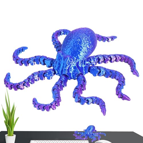 Husoiuy 3D-Druck-Oktopus,3D-Gedruckter Oktopus,Bewegliches Tierspielzeug mit beweglichen Gelenken | Kreative Bunte Actionfigur, Tiefsee-Oktopus-Ornament für Schreibtisch, Auto, Familie, Weihnachten von Husoiuy