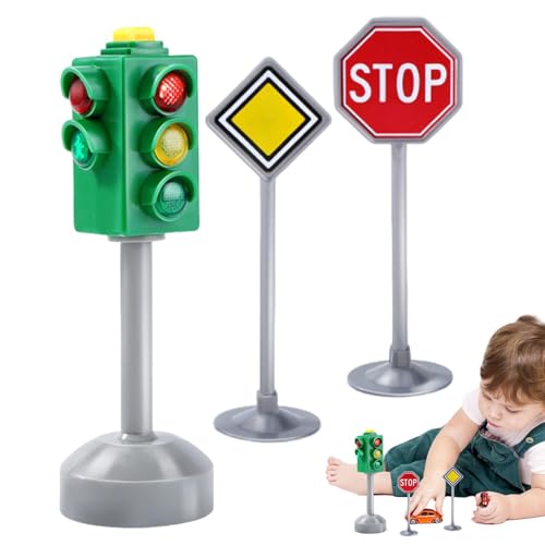 Husoiuy Ampelspielzeug für Kinder,Verkehrsschilder für Kinder | LED-Zebrastreifensignal mit Licht und Ton | Ampelmodell, pädagogische Sicherheits-Verkehrsanzeige für Kinder, und Mädchen von Husoiuy